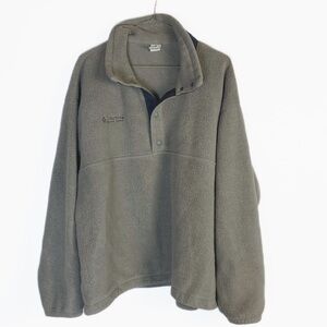 Columbia Fleece Pullover half snap Sweatshirt Jacket Mens size L